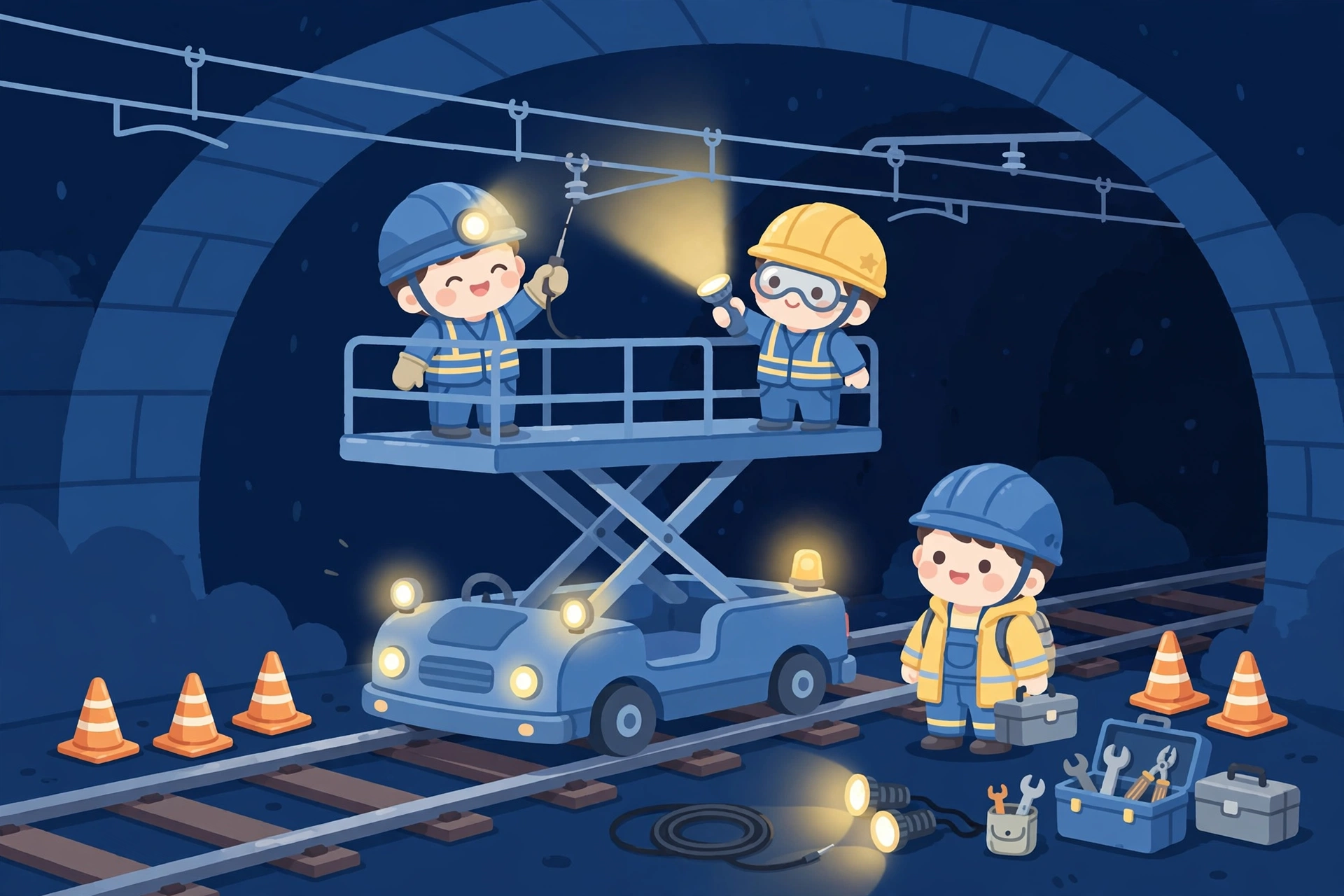 夜间接触网检修